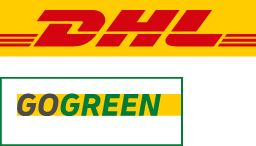 Hier ist das Logo von DHL GoGreen zusehen.