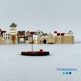 Rodkling - RKHS 09 - Stadtmauer Köln und Kleinschiffe - 1:1250 - Wasserlinien Modell