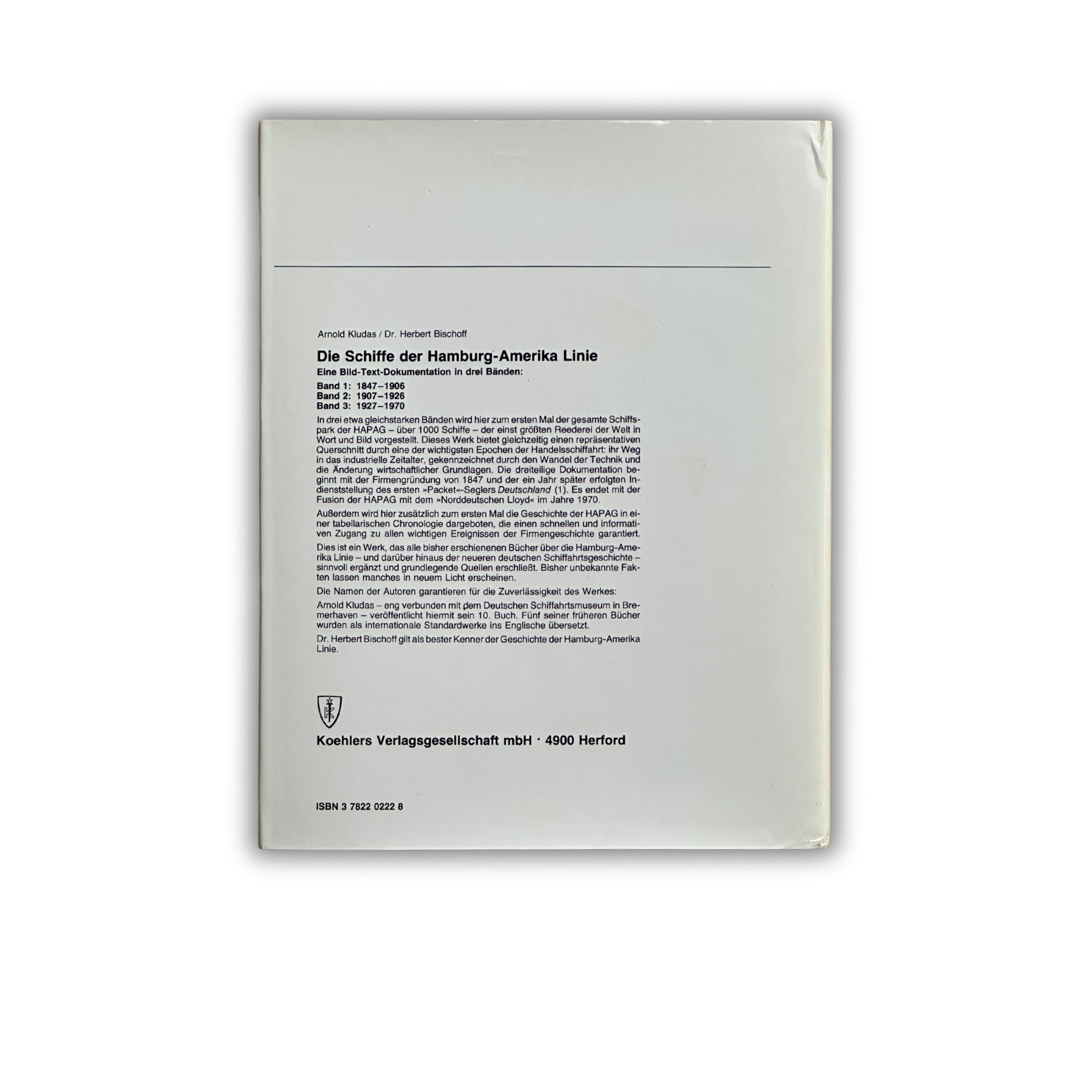 Buch - Arnold Kludas und Herbert Bischoff - Die Schiffe der Hamburg-Amerika Linie Band 2: 1907-1926 - 2
