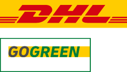 Hier ist das Logo von DHL und GoGreen zusehen.